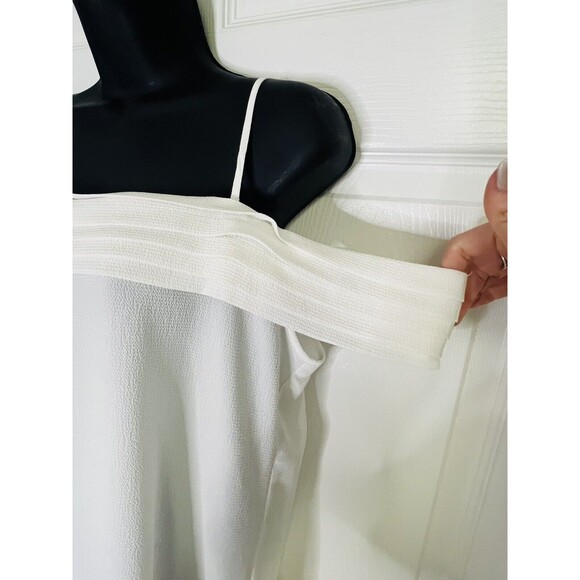 BP Cropped Flowey Spaghetti Strap Off Shoulder Camisole White Ivory Sz XS - Picture 5 of 10